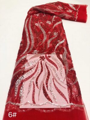 High Luxury Bridal Embroidery Beaded Lace Fabric for Evening Dress