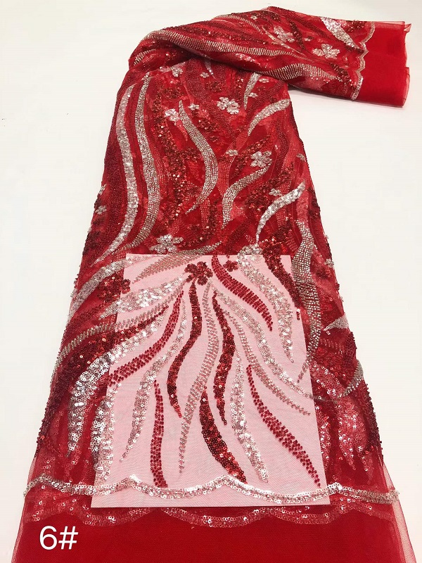 High Luxury Bridal Embroidery Beaded Lace Fabric for Evening Dress