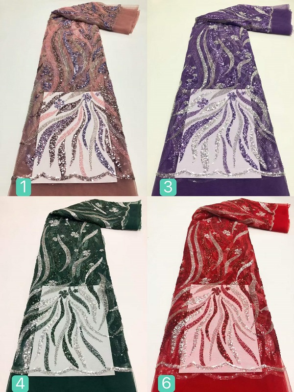 High Luxury Bridal Embroidery Beaded Lace Fabric for Evening Dress - 图片 6