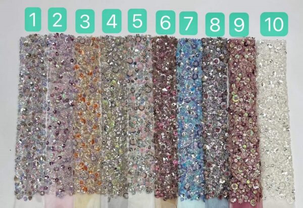 High Luxury Bridal Embroidery Beaded Lace Fabric for Evening Dress 2811