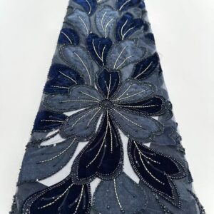 Elegant Handmade Lacer Beaded Lace Fabric with Sequins for Luxury Wedding & Party Dresses