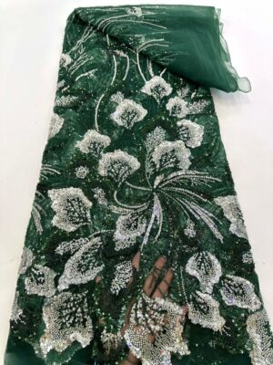High Quality Bridal Beaded Embroidery Lace Fabric for Evening & Wedding Dress