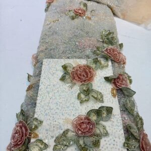 French Elegance Vintage High Quality Sexy Floral Eco-Friendly Sequins Embroidered Organza Lace Fabric for Dresses