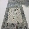French Elegance Vintage High Quality Sexy Floral Beads Embroidered Organza Lace Fabric for Dress 7525