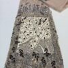French Elegance Vintage High Quality Sexy Floral Beads Embroidered Organza Lace Fabric for Dress 7525