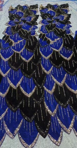 Wholesale Lacer Beaded Lace Fabric with Sequins for Luxury Wedding & Party Dresses 6011