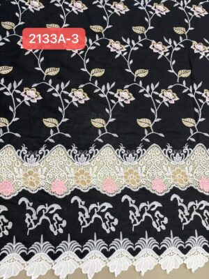 Bulk Order Luxury Cotton Embroidery Lace Border Fabric for Manufacturers & Boutiques