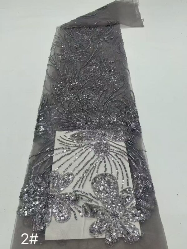 Heavy Pearl Bead Tube Fabric for Evening Gowns & Bridal
