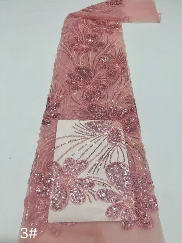 Heavy Pearl Bead Tube Fabric for Evening Gowns & Bridal