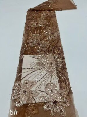 Heavy Pearl Bead Tube Fabric for Evening Gowns & Bridal
