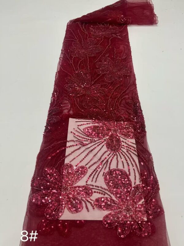 Heavy Pearl Bead Tube Fabric for Evening Gowns & Bridal
