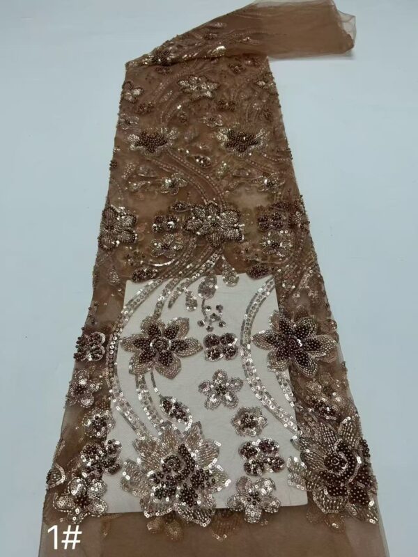 Wholesale Luxury Beaded Embroidery Fabric for Evening Gowns and Wedding Dresses4122