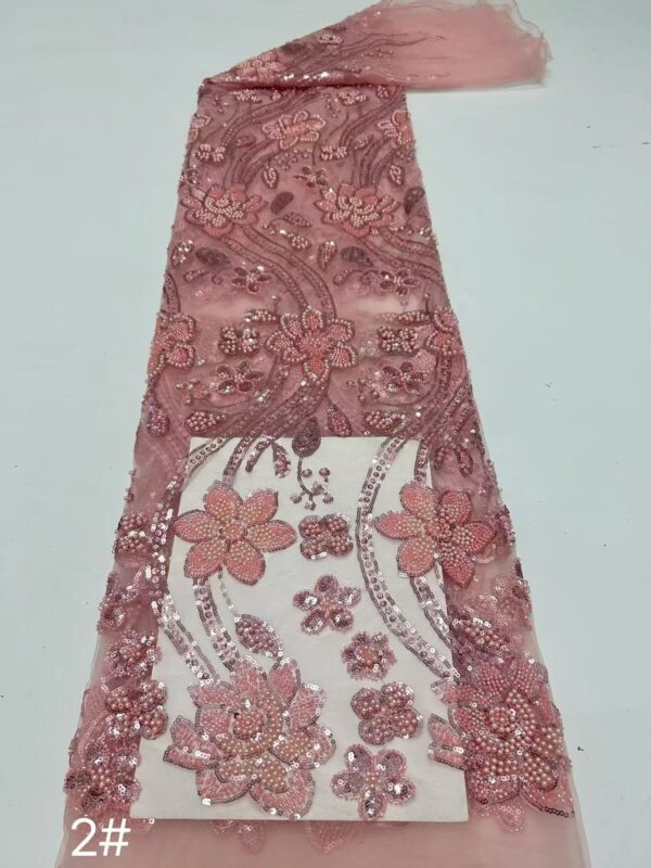 Wholesale Luxury Beaded Embroidery Fabric for Evening Gowns and Wedding Dresses4122