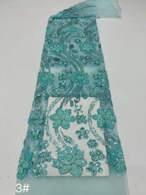 Premium Heavy Beaded Embroidery Fabric Wholesale4122