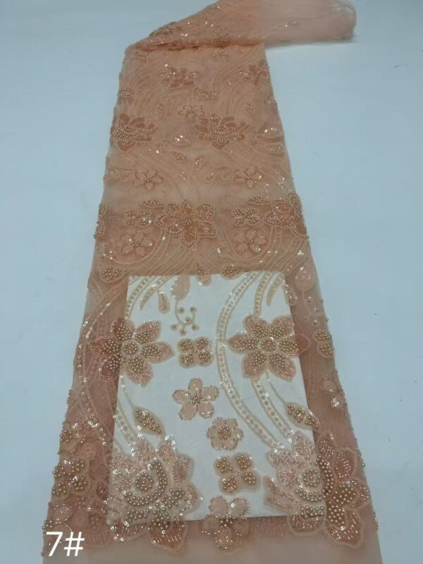 Premium Heavy Beaded Embroidery Fabric Wholesale4122