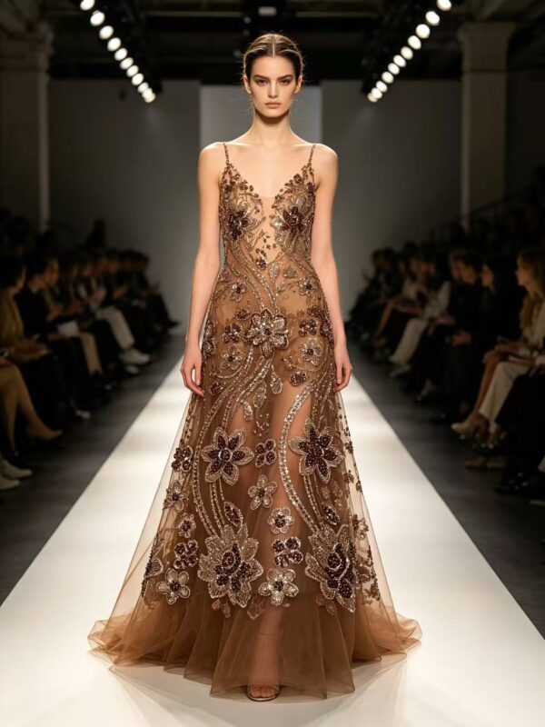 Wholesale Luxury Beaded Embroidery Fabric for Evening Gowns and Wedding Dresses4122