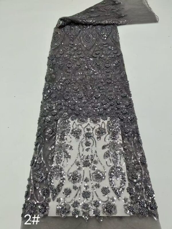 Heavy Beads Embroidery Tube Fabric - Anti-Shedding Beaded Fabric Wholesale Supplier4123