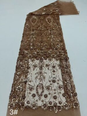 Heavy Beads Embroidery Tube Fabric - Anti-Shedding Beaded Fabric Wholesale Supplier4123