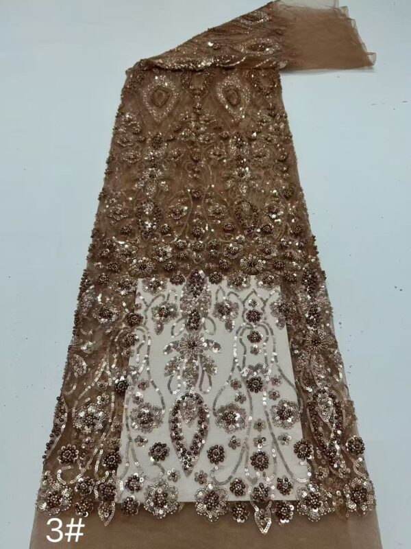 Heavy Beads Embroidery Tube Fabric - Anti-Shedding Beaded Fabric Wholesale Supplier4123