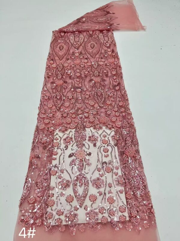 Heavy Beads Embroidery Tube Fabric - Anti-Shedding Beaded Fabric Wholesale Supplier4123