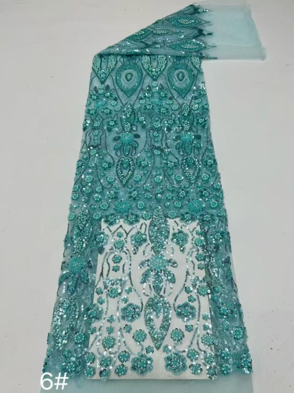 Heavy Beads Embroidery Tube Fabric - Anti-Shedding Beaded Fabric Wholesale Supplier4123