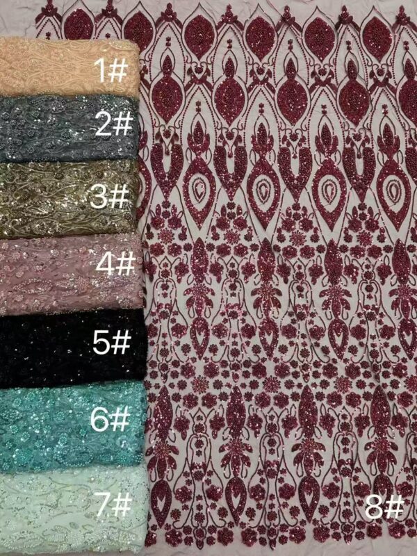 Heavy Beads Embroidery Tube Fabric - Anti-Shedding Beaded Fabric Wholesale Supplier4123