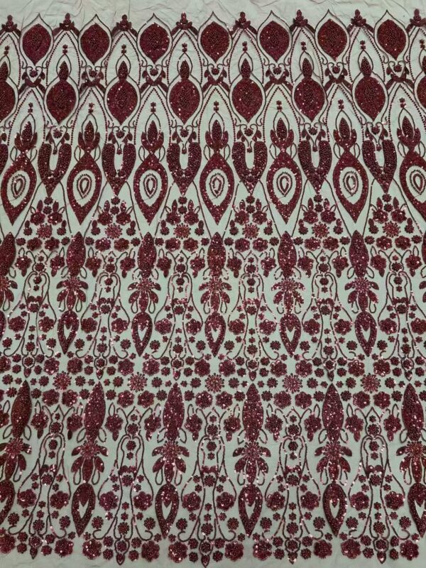 Heavy Beads Embroidery Tube Fabric - Anti-Shedding Beaded Fabric Wholesale Supplier4123