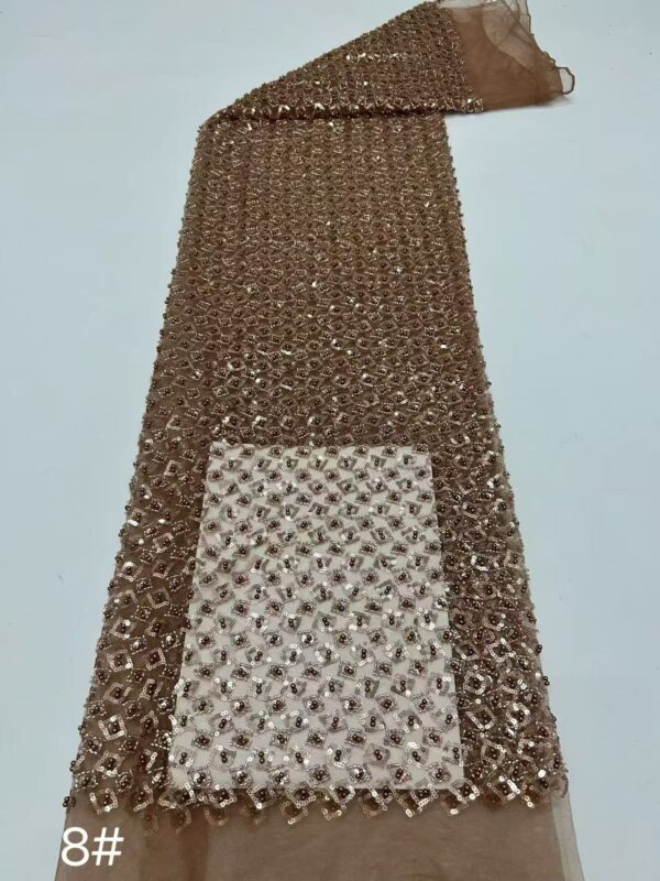 Premium Beaded Tulle Embroidery Fabric - Factory Price Bead Fabric for Prom & Bridal4124