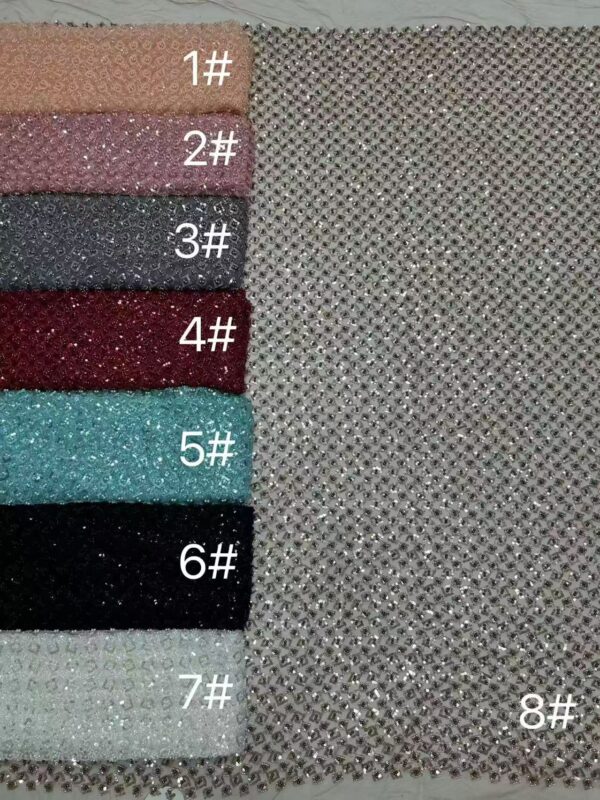 Premium Beaded Tulle Embroidery Fabric - Factory Price Bead Fabric for Prom & Bridal4124