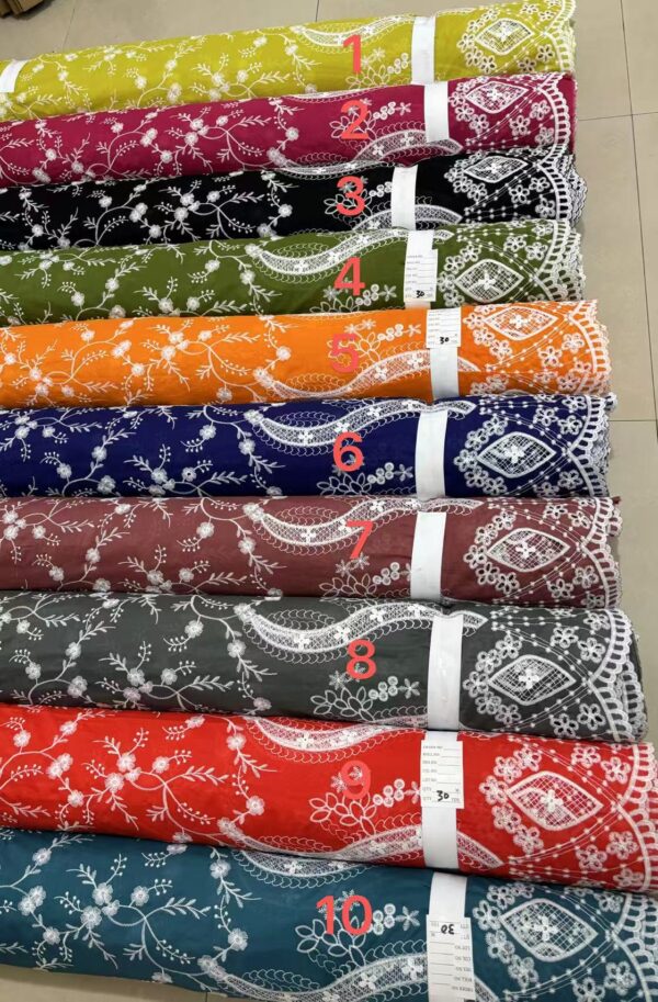 Premium Cotton Floral Embroidery Fabric Wholesale