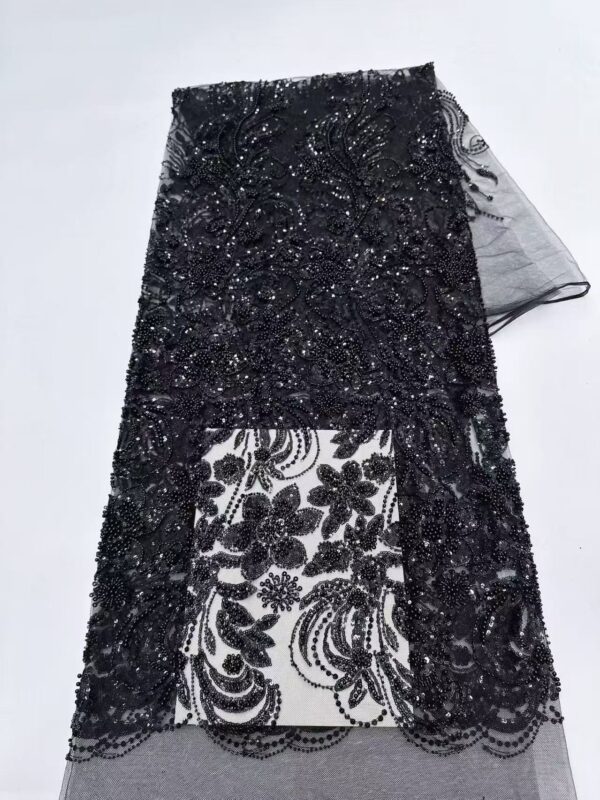 2026 Hot Sale Beaded Embroidery Fabric | Real Pearl Bead Luxury Dress Material0519