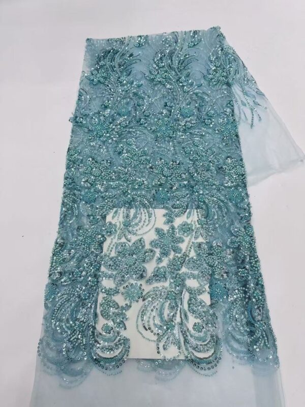 2026 Hot Sale Beaded Embroidery Fabric | Real Pearl Bead Luxury Dress Material0519