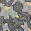 Luxurious 3D floral sequin beaded ribbon embroidery lace fabric